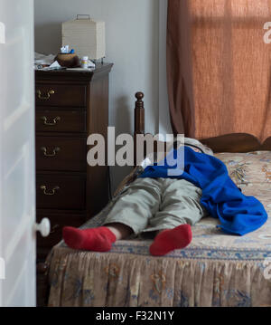 Elderly woman taking a nap in the afternoon. Stock Photo