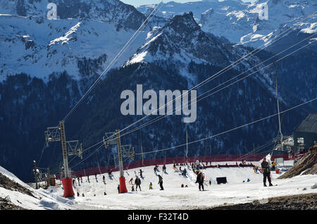 Artouste ski resort against the mountain range Stock Photo
