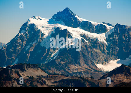 Mount Shuksan as seen from The Skyline Divide Trail in the North Cascades, Washington, USA. Stock Photo