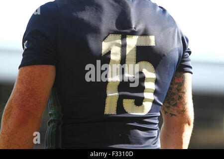 Leeds, UK. 27th Sep, 2015. SEPT 27: Scotland's Stuart Hogg during the 2015 Rugby World cup match-up between Scotland and the USA being held at Elland Road in Leeds. Scotland defeats the USA 39-16.Photo Credit: Andrew Patron/Zuma Newswire © Andrew Patron/ZUMA Wire/Alamy Live News Stock Photo