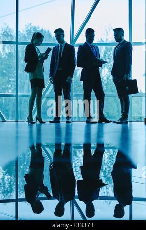 Business people planning work and consulting at meeting Stock Photo