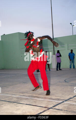 Senegalese djembe music and dance performance in Cape Verde, Africa Stock Photo