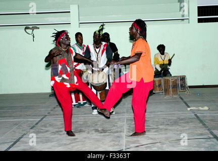 Senegalese djembe music and dance performance in Cape Verde, Africa Stock Photo