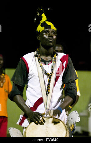 Senegalese djembe music and dance performance in Cape Verde, Africa Stock Photo