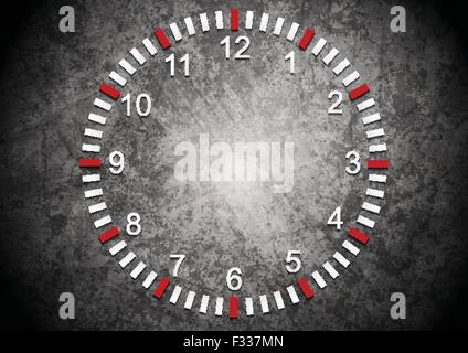 Abstract clock on grunge wall. Vector business background Stock Vector