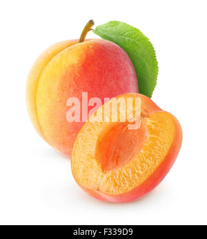 Fresh apricot isolated on white Stock Photo
