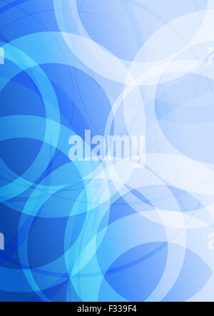 Modern Blue Circle Abstract Background -- Background with interposing angles creating an abstract pattern Stock Photo