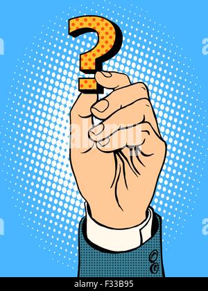 Question mark in hand Stock Vector
