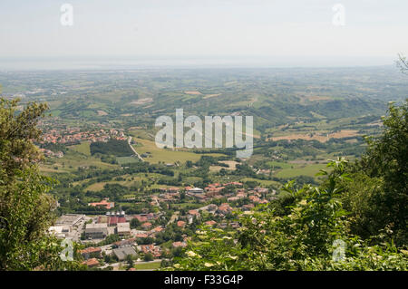 san marino countryside hills green landscape Stock Photo