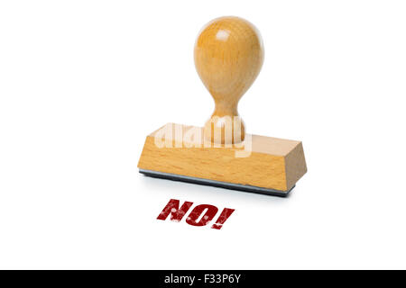 No printed in red ink with wooden Rubber stamp isolated on white background Stock Photo
