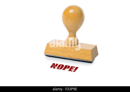 Nope printed in red ink with wooden Rubber stamp isolated on white background Stock Photo