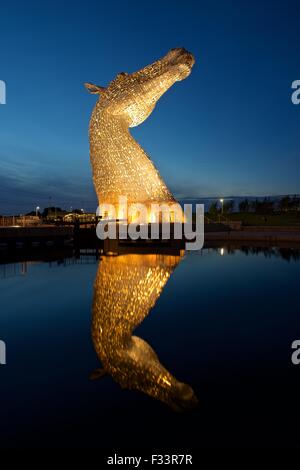 A colour image of the reflection in the canal of the Kepies takies at dusk Stock Photo