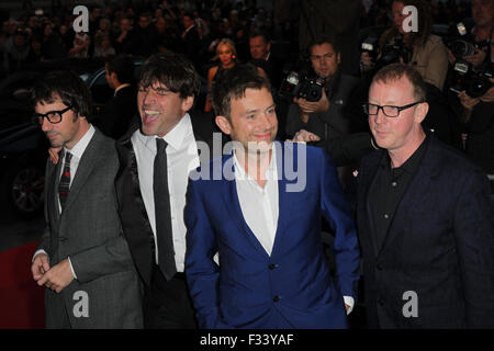 London, UK, 8th Sep 2015: Blur - Damon Albarn, Graham Coxon, Alex James, Dave Rowntree attend the GQ Men of the Year Awards in London Stock Photo