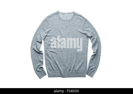 isolated light gray sweater on white background Stock Photo