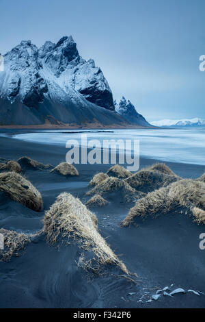 sand dunes on the Stokksness Peninsula, eastern Iceland Stock Photo