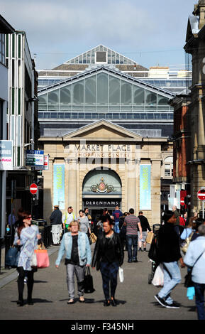 The Market Place shopping centre, Corporation Street, Bolton. Picture by Paul Heyes, Tuesday September 29, 2015. Stock Photo