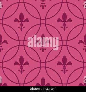 Vector seamless abstract pink background of the royal lilies. Stock Vector