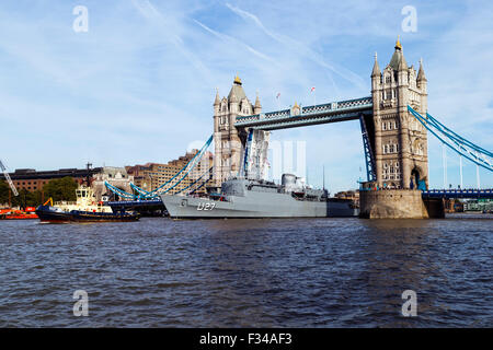 London, UK. 29th September, 2015. Brazilian Navy Training Ship U27 pays its annual visit to the Thames; London; England; UK Credit:  Keith Erskine/Alamy Live News Stock Photo