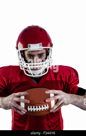 Portrait of focused american football player Stock Photo