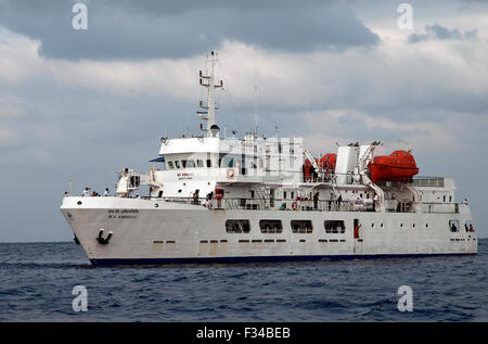 The image of tourist boat was  taken in Kavaratti island, Lakshadweep, India Stock Photo