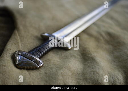long historical sword used by fans of history Stock Photo