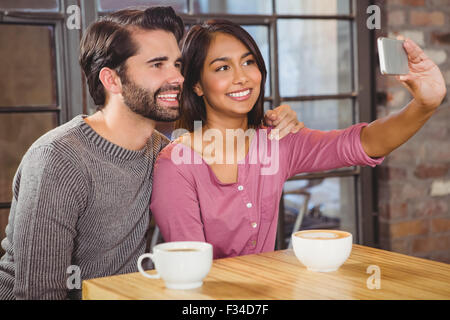 Cute couple taking selfie Stock Photo