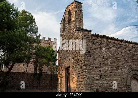 Balsareny castle. Mare de Deu del Castell chapel. Balsareny. Stock Photo