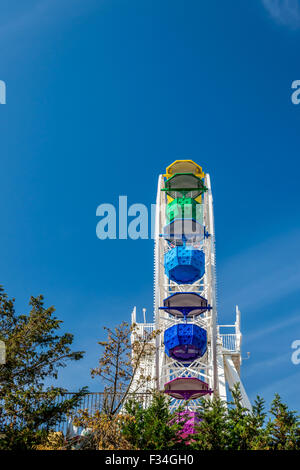 Big colorful ferris wheel, Tibidabo park, Barcelona, Catalonia, Spain Stock Photo