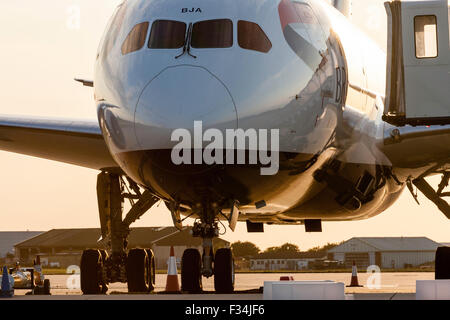 Close up of a British Airways Dreamliner, Boeing 787, facing viewer ...
