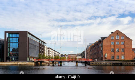 The Circle Bridge spanning Christianshavn Canal, Copenhagen, Denmark Stock Photo