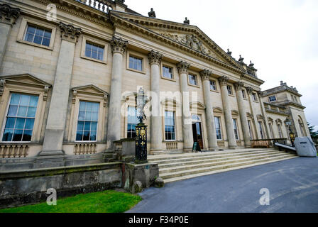 The front main entrance to Harewood House in Yorkshire UK Stock Photo