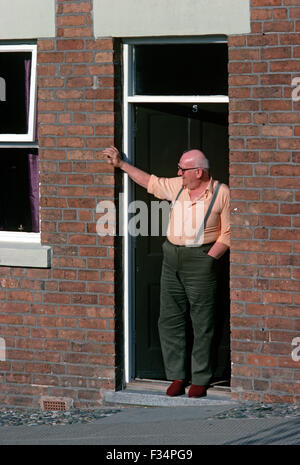 Resident of Eastwood, birthplace of D.H.Lawrence, South Nottinghamshire coal mining town, Moorgreen colliery, England Stock Photo