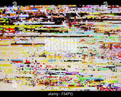 Severely pixelated tv screen.