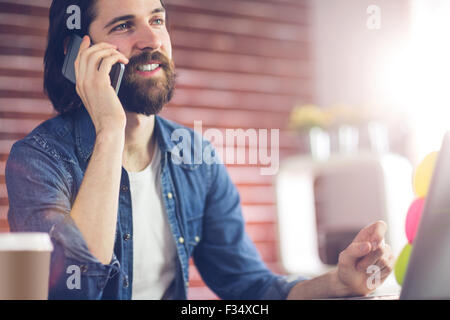 Smart businessman talking on the phone Stock Photo