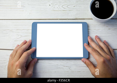 Person using tablet computer Stock Photo