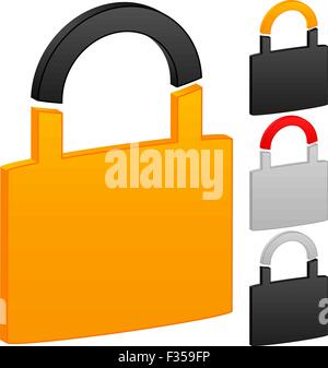Padlock icon on a white background. Vector illustration. Stock Vector