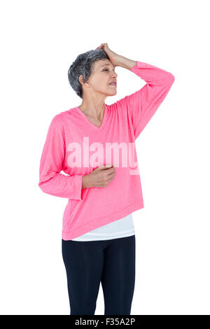 Mature woman suffering from headache Stock Photo