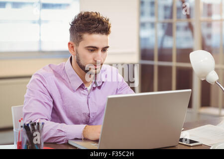 Businessman working on laptop Stock Photo
