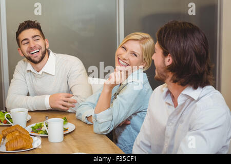 Business people enjoying brunch in canteen Stock Photo