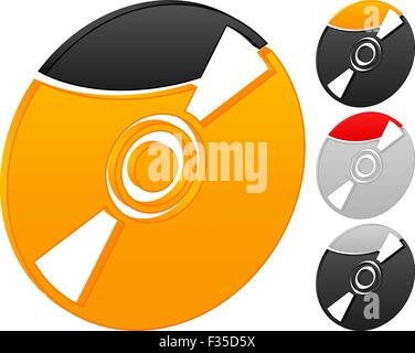 CD icon on a white background. Vector illustration. Stock Vector