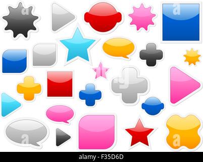 Different shapes and color empty icon. Vector illustration. Stock Vector