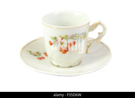 Antique tea cup isolated on white background