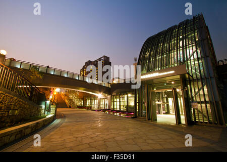 the new MRT station (Daan Park Station)shinning at night in Taipei Stock Photo