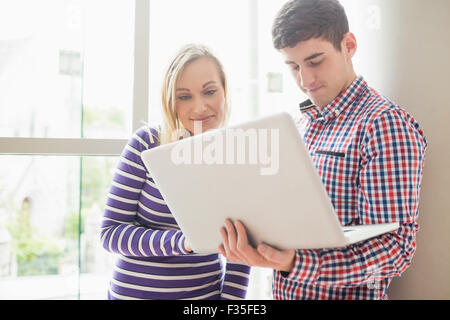 College students using laptop Stock Photo