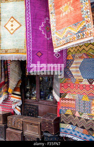 Carpets at market in Rabat, Morocco Stock Photo