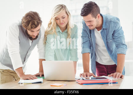 Smiling business professionals working Stock Photo