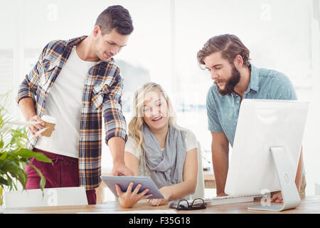 Business professionals using digital tablet Stock Photo