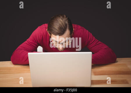 Man working on laptop Stock Photo