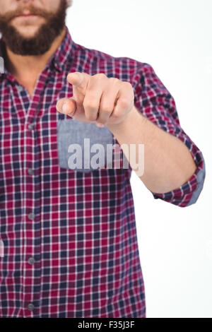 Cropped image of hipster pointing Stock Photo