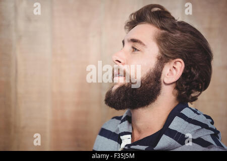 Close-up of thoughtful hipster looking away Stock Photo